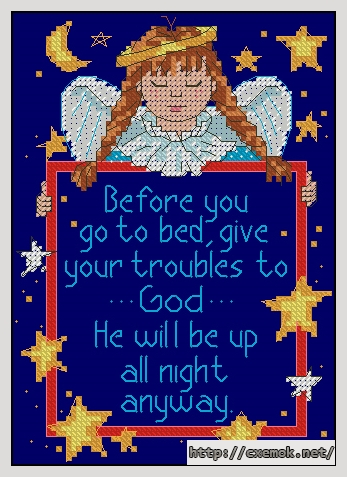 Download embroidery patterns by cross-stitch  - Give your troubles, author 