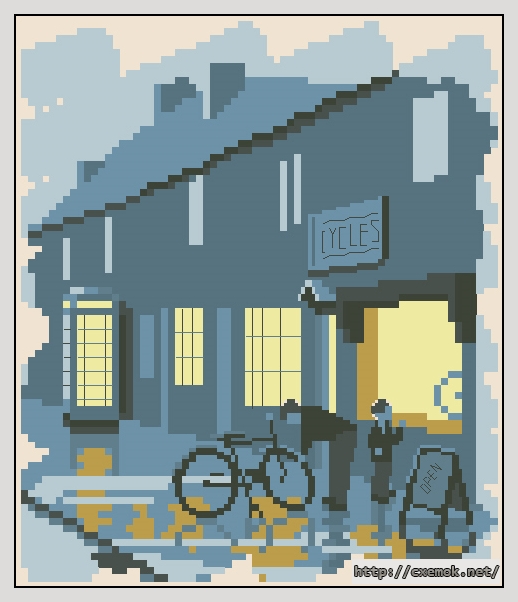 Download embroidery patterns by cross-stitch  - Bike shop, author 