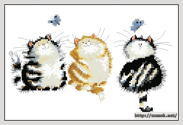 Download embroidery patterns by cross-stitch  - Caterflies, author 