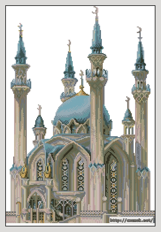 Скачать схемы вышивки нитками / крестом  - Мечеть кул-шариф, автор 