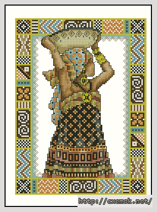 Download embroidery patterns by cross-stitch  - African lady, author 
