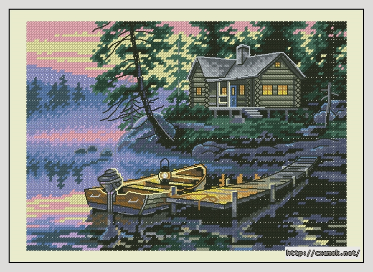 Download embroidery patterns by cross-stitch  - Morning lake, author 