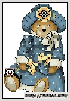 Скачать схемы вышивки нитками / крестом  - Sunflower bear, автор 