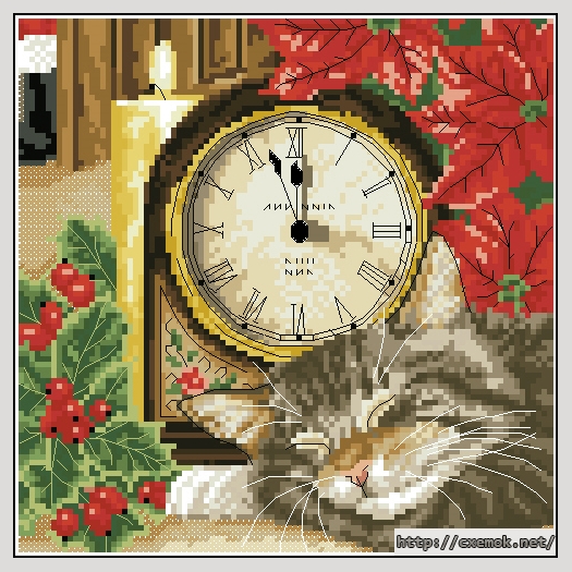 Download embroidery patterns by cross-stitch  - Sleeping cat