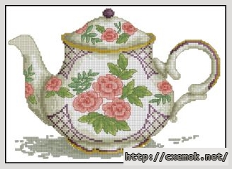 Download embroidery patterns by cross-stitch  - Чайник, author 