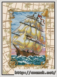 Скачать схемы вышивки нитками / крестом  - Voyage at sea, автор 