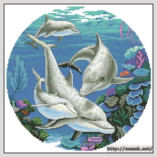 Download embroidery patterns by cross-stitch  - Dancing dolphin, author 