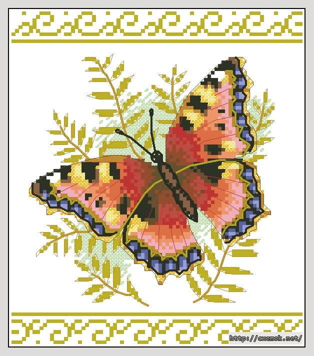 Скачать схемы вышивки нитками / крестом  - Graceful butterfly, автор 