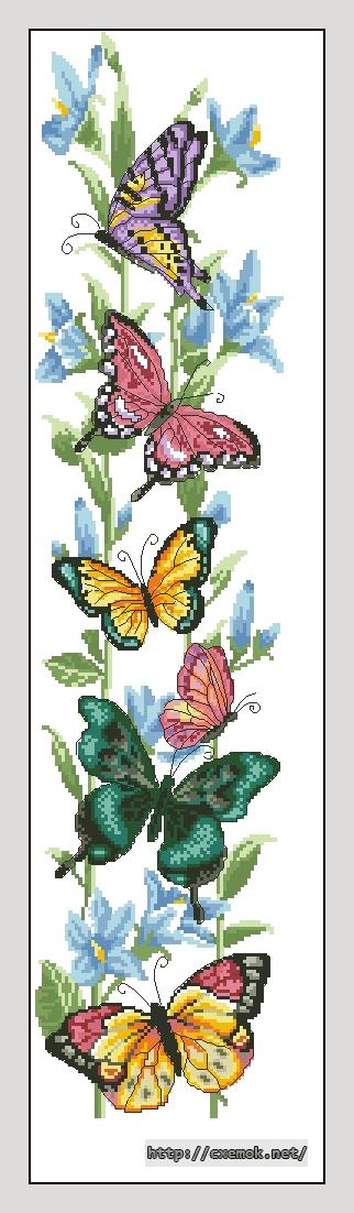 Скачать схемы вышивки нитками / крестом  - Dreamy butterfly, автор 