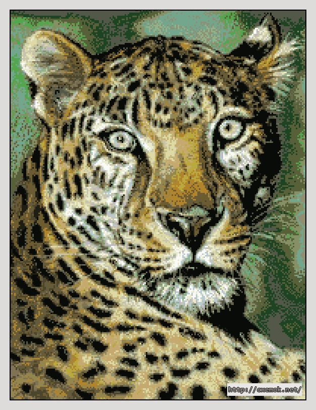 Скачать схемы вышивки нитками / крестом  - Sheba the leopard, автор 