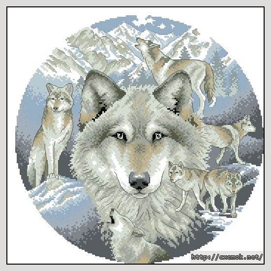 Download embroidery patterns by cross-stitch  - Call of the wolf, author 