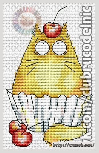 Download embroidery patterns by cross-stitch  - Кубок-кошка
