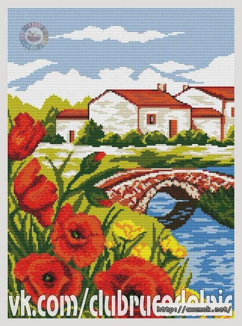Download embroidery patterns by cross-stitch  - Маки
