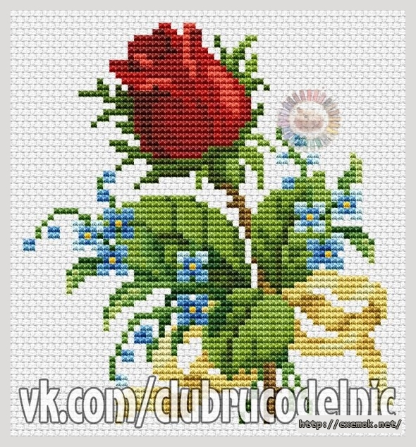 Download embroidery patterns by cross-stitch  - Роза5