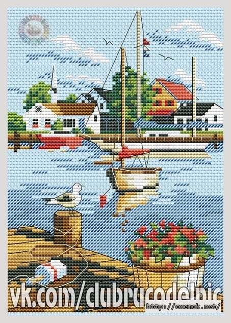 Download embroidery patterns by cross-stitch  - Dockside view