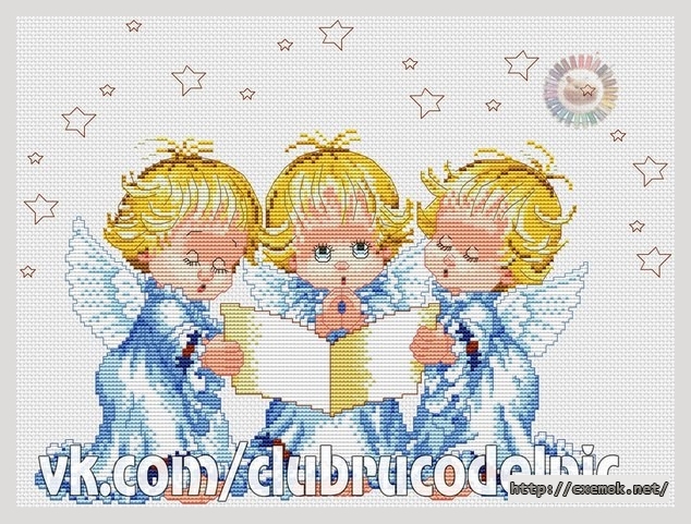 Download embroidery patterns by cross-stitch  - Поющие ангелы