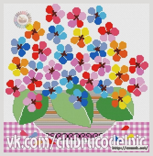 Download embroidery patterns by cross-stitch  - Цветочный фейреверк