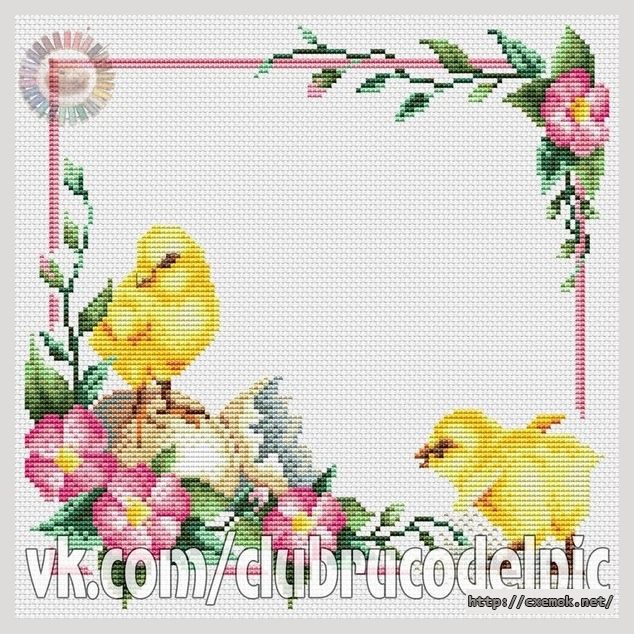 Download embroidery patterns by cross-stitch  - Пасхальные цыплята