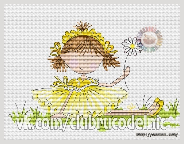 Download embroidery patterns by cross-stitch  - Ромашка