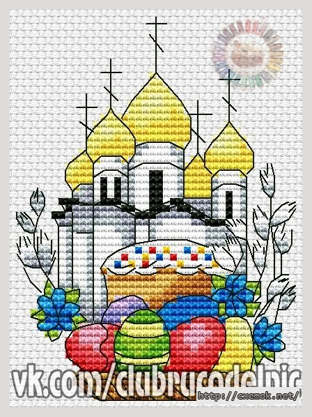 Download embroidery patterns by cross-stitch  - Пасхальные открытки 1