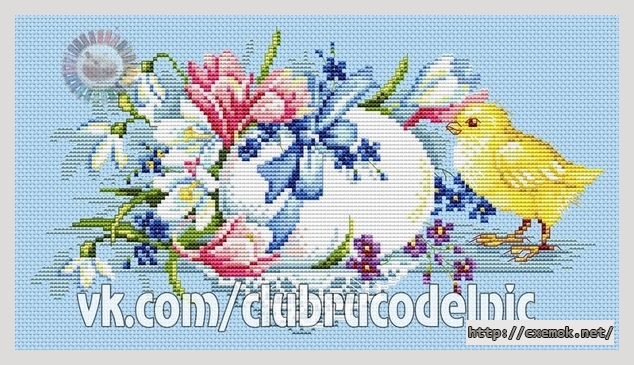 Download embroidery patterns by cross-stitch  - Пасхальный подарок