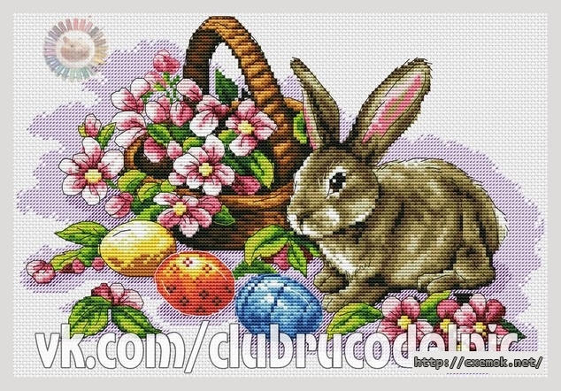 Download embroidery patterns by cross-stitch  - Пасхальный заяц