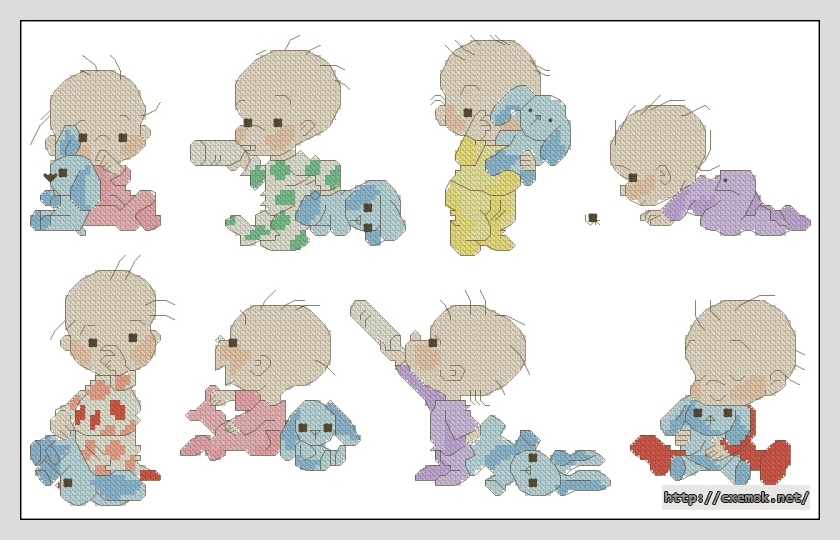 Download embroidery patterns by cross-stitch  - Babies, author 
