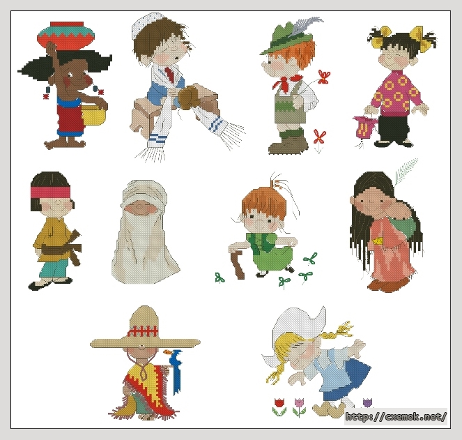 Download embroidery patterns by cross-stitch  - Around the world, author 