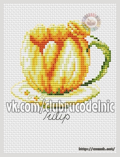 Download embroidery patterns by cross-stitch  - Тюльпан