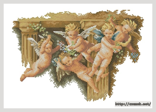 Скачать схемы вышивки нитками / крестом  - Raphael''s angels, автор 