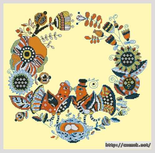 Download embroidery patterns by cross-stitch  - Семейное гнёздышко