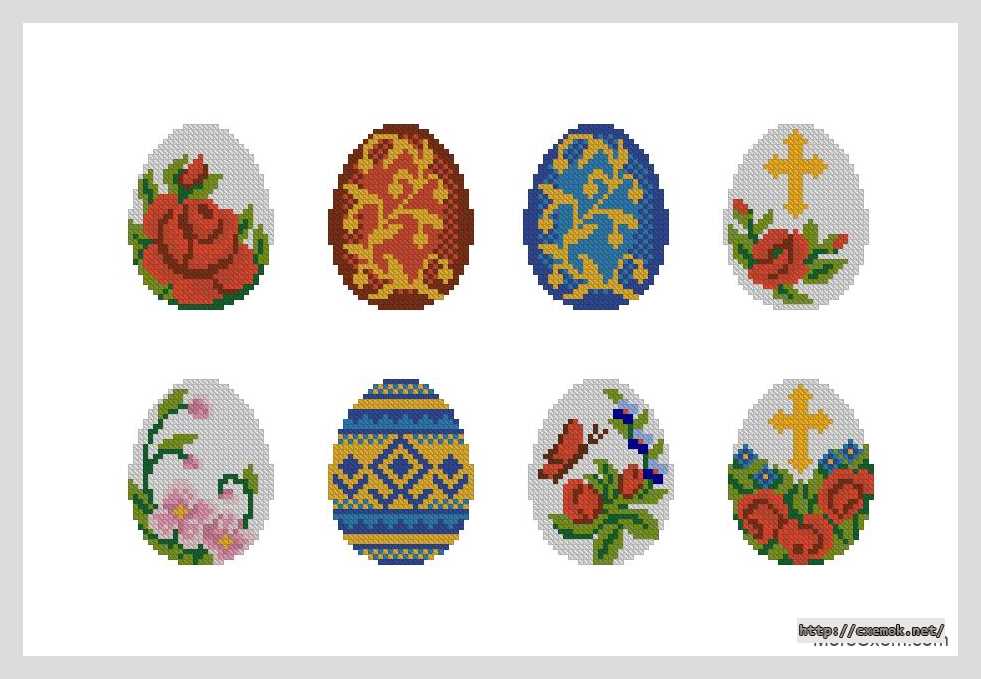 Download embroidery patterns by cross-stitch  - Пасхальні яйця