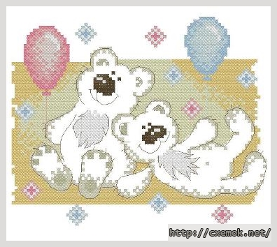 Download embroidery patterns by cross-stitch  - Забавные мишутки, author 