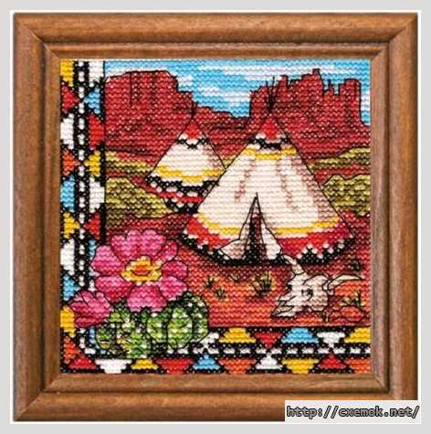 Download embroidery patterns by cross-stitch  - Індианський вігвам