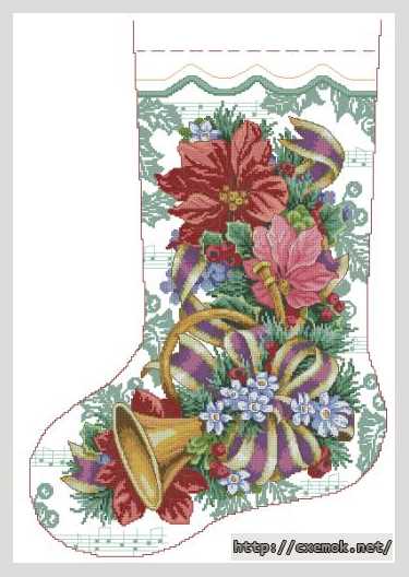 Download embroidery patterns by cross-stitch  - Сапожок праздничная гармония