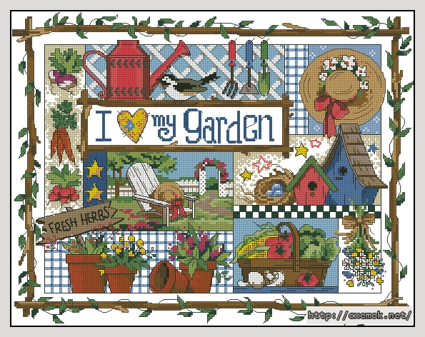 Завантажити схеми вишивки нитками / хрестом  - I love my garden, автор 