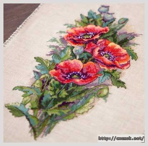 Download embroidery patterns by cross-stitch  - Винтажные маки