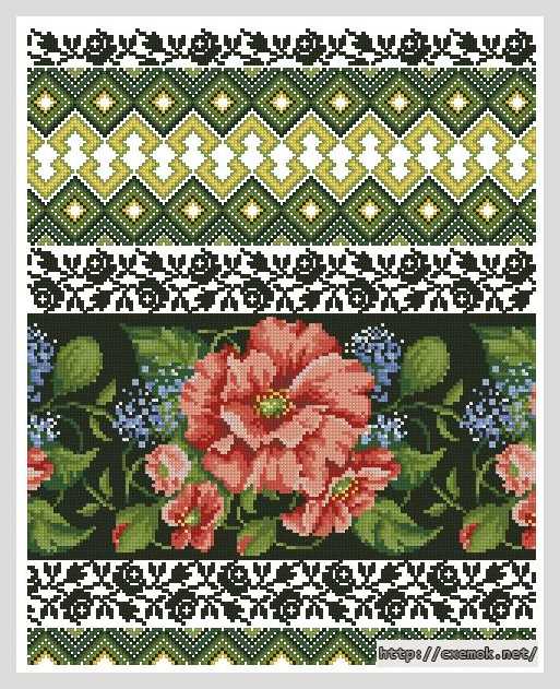 Download embroidery patterns by cross-stitch  - Рушник «танець цвіту»
