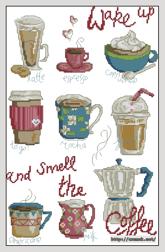 Download embroidery patterns by cross-stitch  - Wake up, author 