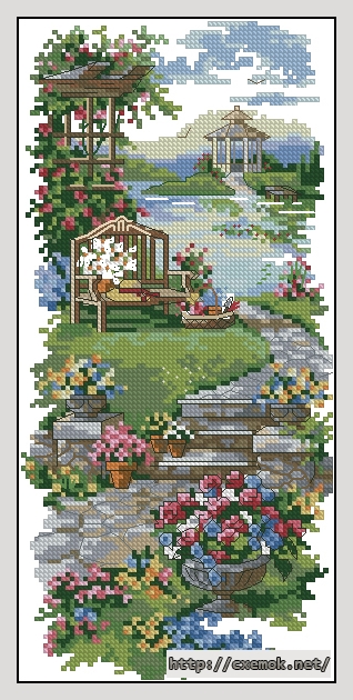 Download embroidery patterns by cross-stitch  - Garden gazebo, author 