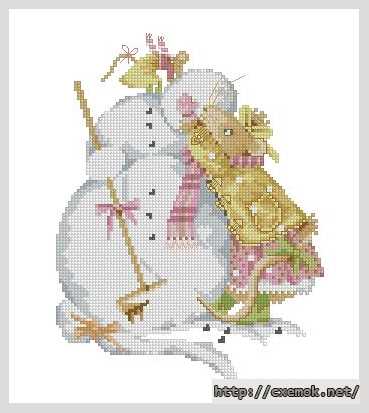 Download embroidery patterns by cross-stitch  - Мышь вера (зима)