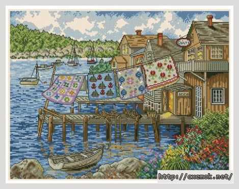 Download embroidery patterns by cross-stitch  - Одеяла на док-станции (dockside quilts)