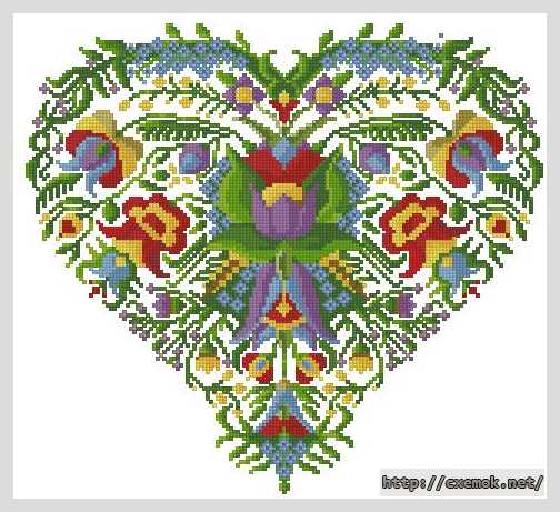 Download embroidery patterns by cross-stitch  - Венгерское сердце