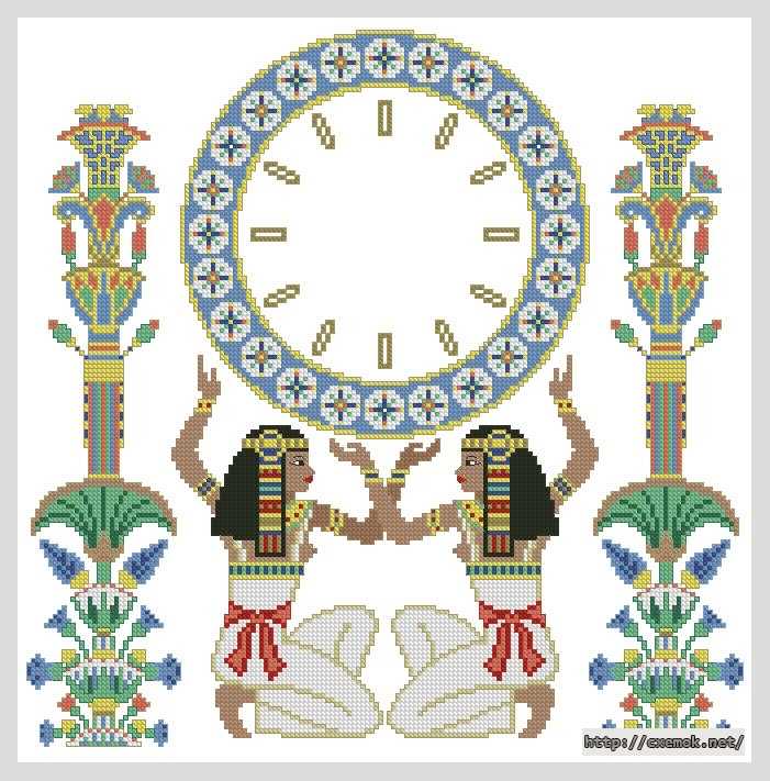 Скачать схемы вышивки нитками / крестом  - Египетские часы