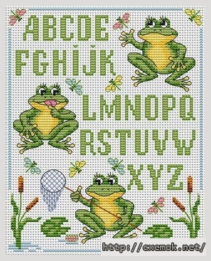 Download embroidery patterns by cross-stitch  - Grenouilles savantes, author 