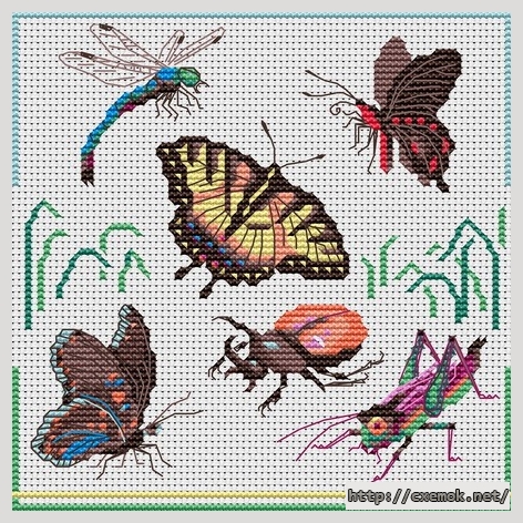 Download embroidery patterns by cross-stitch  - Jolis papillons, author 