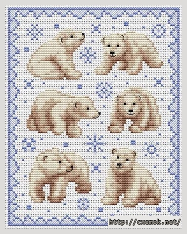 Download embroidery patterns by cross-stitch  - Ours polaires, author 