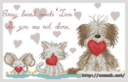 Download embroidery patterns by cross-stitch  - Every heart needs love, author 