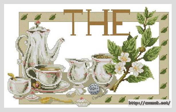Download embroidery patterns by cross-stitch  - Чай