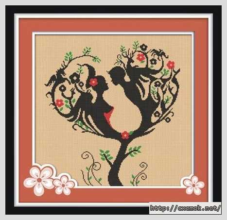 Download embroidery patterns by cross-stitch  - Дерево любви